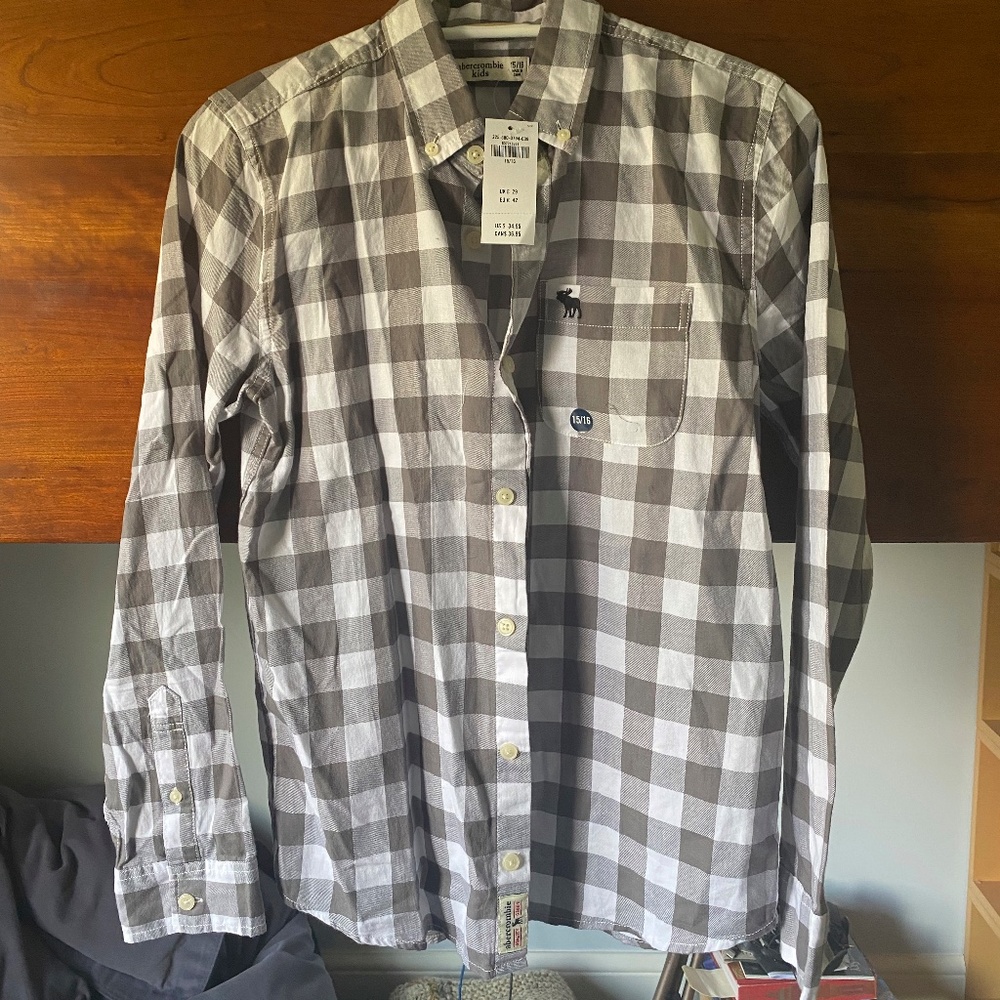 Abercrombie Boys size 15/16 checkered button down